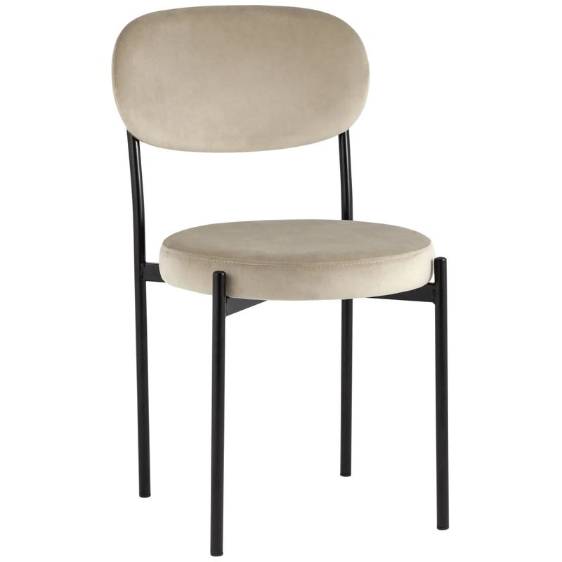 Стул Alfie Chair Молочный Велюр Молочный Черный Стул Alfie Chair Молочный Велюр Молочный Черный в Кирове | Loft Concept