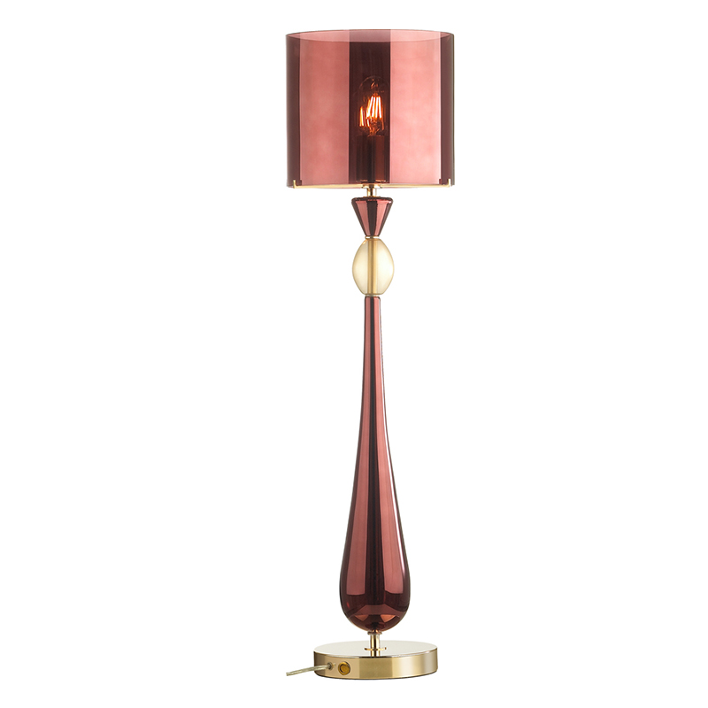 Настольная лампа Roser Burgundy Table Lamp Бургундский красный Золотой в Кирове | Loft Concept 