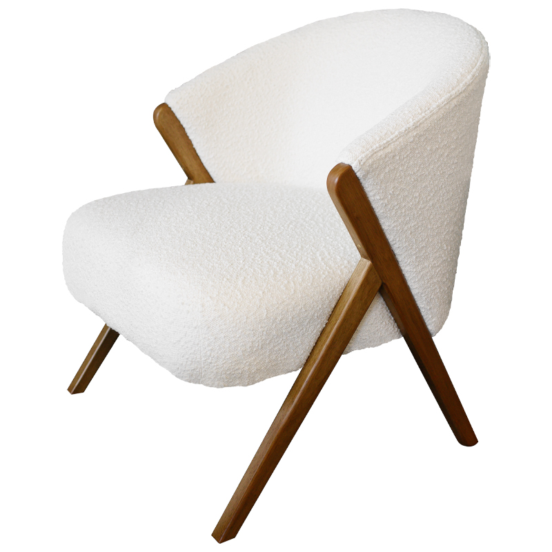 Кресло Etienne Boucle Armchair Коричневый Белый в Кирове | Loft Concept 