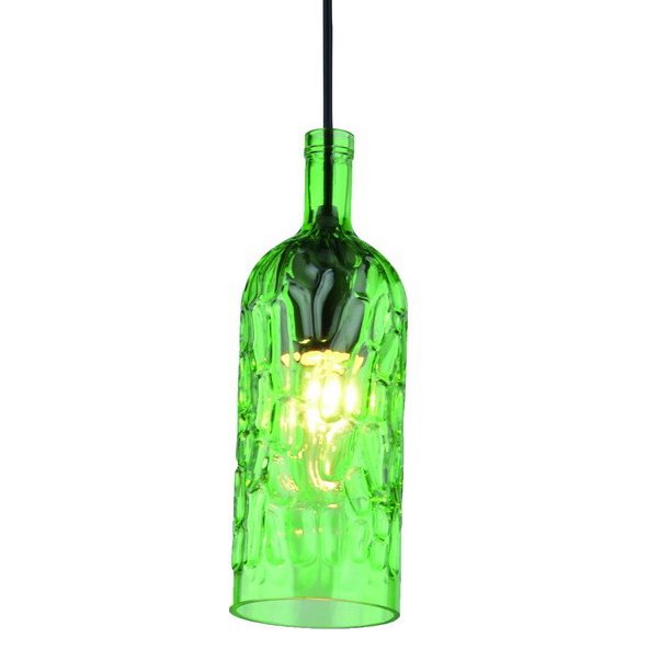 Подвесной светильник Geometry Glass Green Bottle Pendant Зеленый Подвесной светильник Geometry Glass Green Bottle Pendant Зеленый в Кирове | Loft Concept