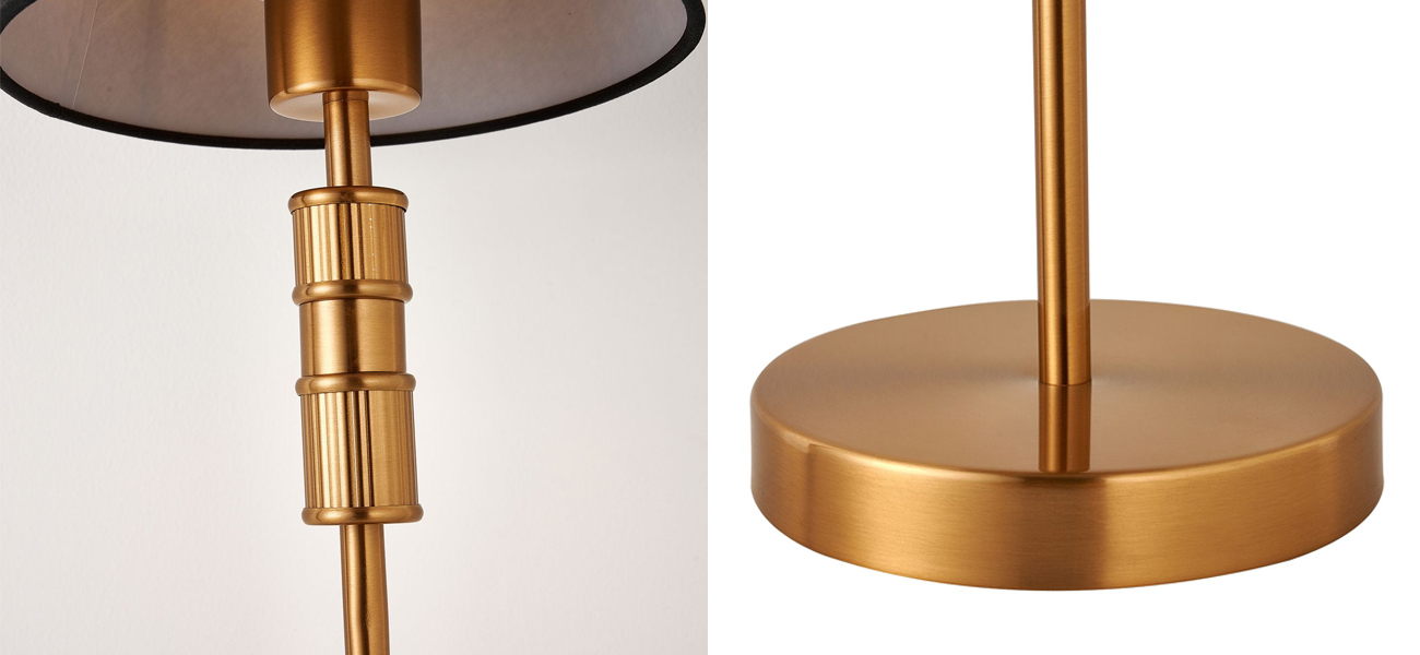 Настольная лампа с черным атласным абажуром Moriart - фото