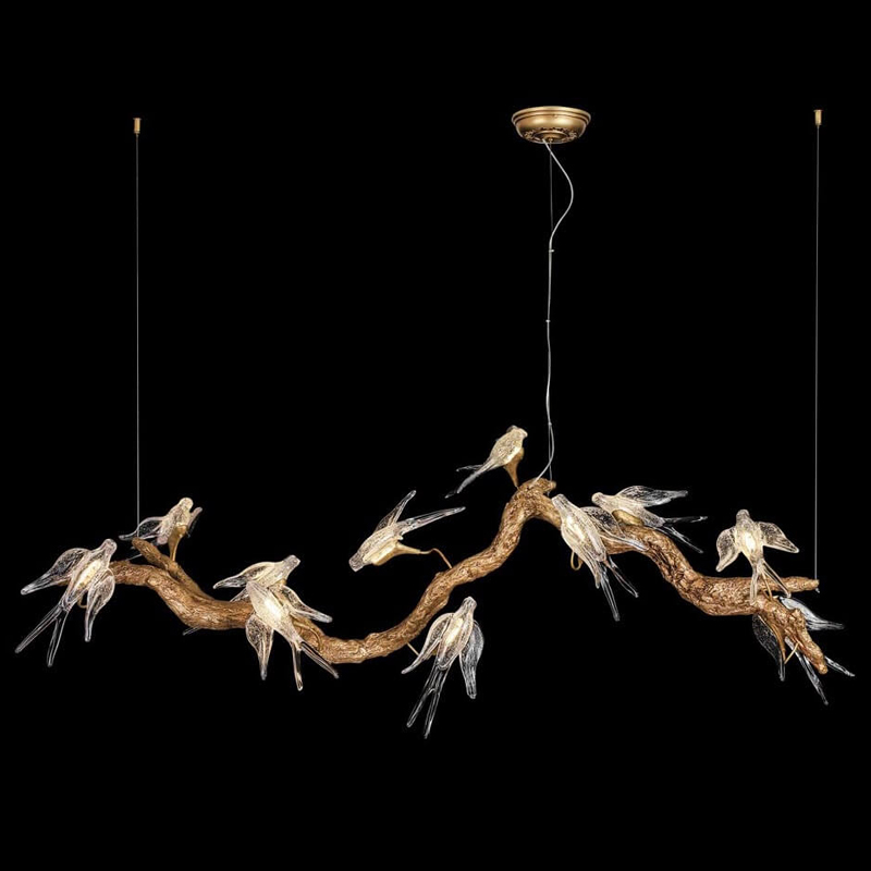 Декоративная светодиодная люстра The swallow nest Медь Прозрачный Декоративная светодиодная люстра The swallow nest Медь Прозрачный в Кирове | Loft Concept