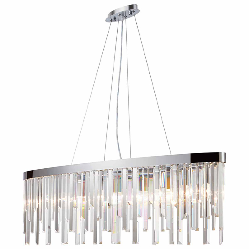 Люстра Bennett Oval Chandelier chrome Хром Прозрачный Люстра Bennett Oval Chandelier chrome Хром Прозрачный в Кирове | Loft Concept