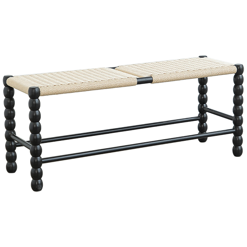Банкетка French Corner Banquet Black 100 см Черный Бежевый Банкетка French Corner Banquet Black 100 см Черный Бежевый в Кирове | Loft Concept