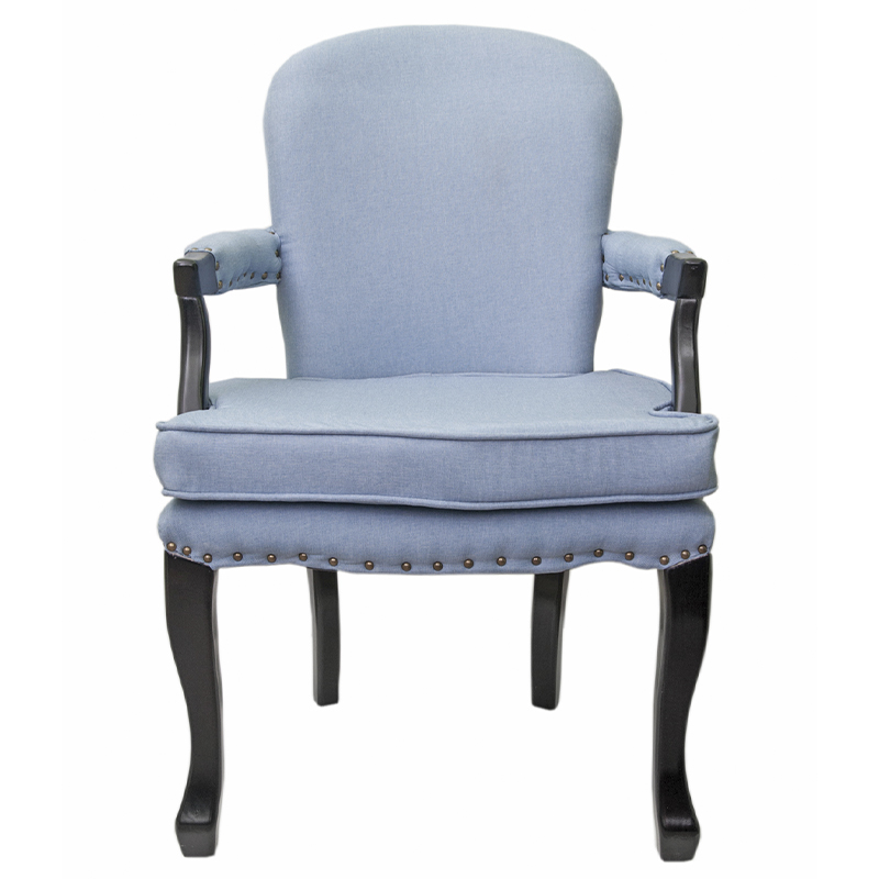 Кресло Aubrey Classical Armchair blue flax Голубой Черный Кресло Aubrey Classical Armchair blue flax Голубой Черный в Кирове | Loft Concept