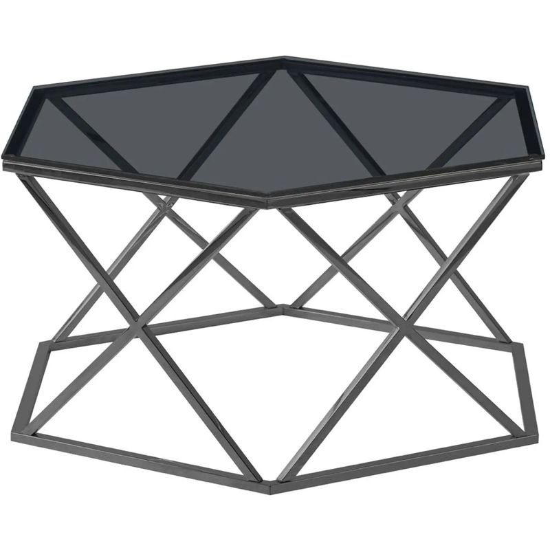 Столик кофейный Ormando Collection Dark Chrome №1 Темный хром Стекло Смок Столик кофейный Ormando Collection Dark Chrome №1 Темный хром Стекло Смок в Кирове | Loft Concept