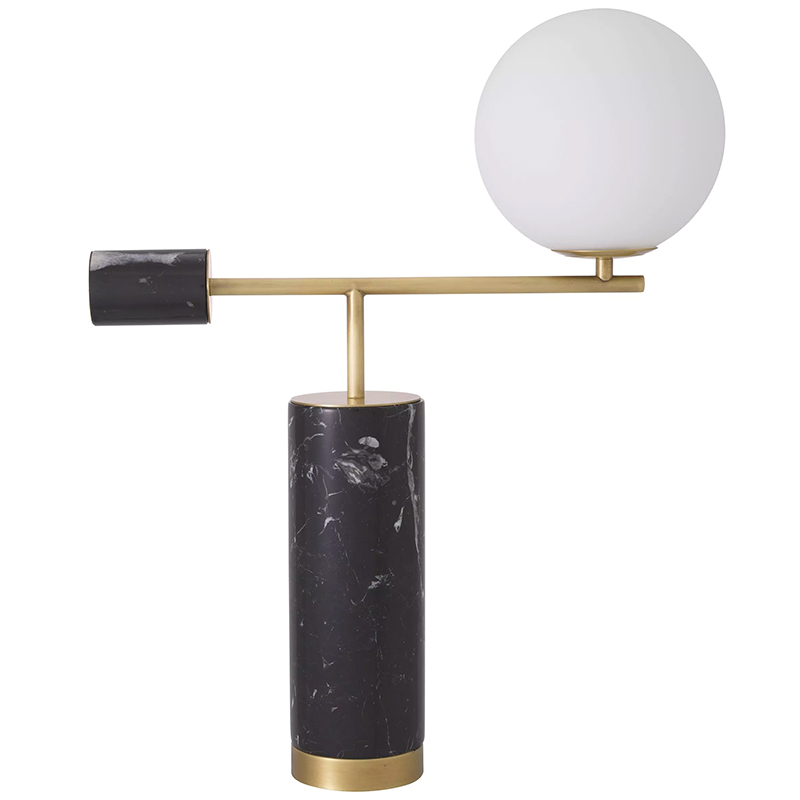 Настольная лампа Eichholtz Table Lamp Xperience Black Черный Мрамор Nero Латунь Белое матовое стекло Настольная лампа Eichholtz Table Lamp Xperience Black Черный Мрамор Nero Латунь Белое матовое стекло в Кирове | Loft Concept