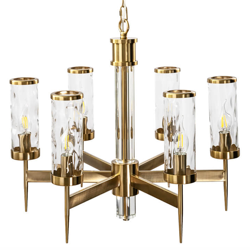 Люстра Brass Wheel Small в Американском стиле Латунь Прозрачный Люстра Brass Wheel Small в Американском стиле Латунь Прозрачный в Кирове | Loft Concept