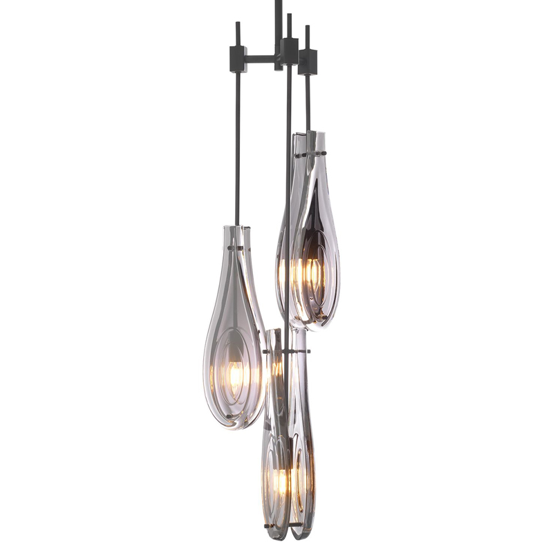Люстра Eichholtz Chandelier Bellano S Bronze Темная бронза Стекло Смок Люстра Eichholtz Chandelier Bellano S Bronze Темная бронза Стекло Смок в Кирове | Loft Concept