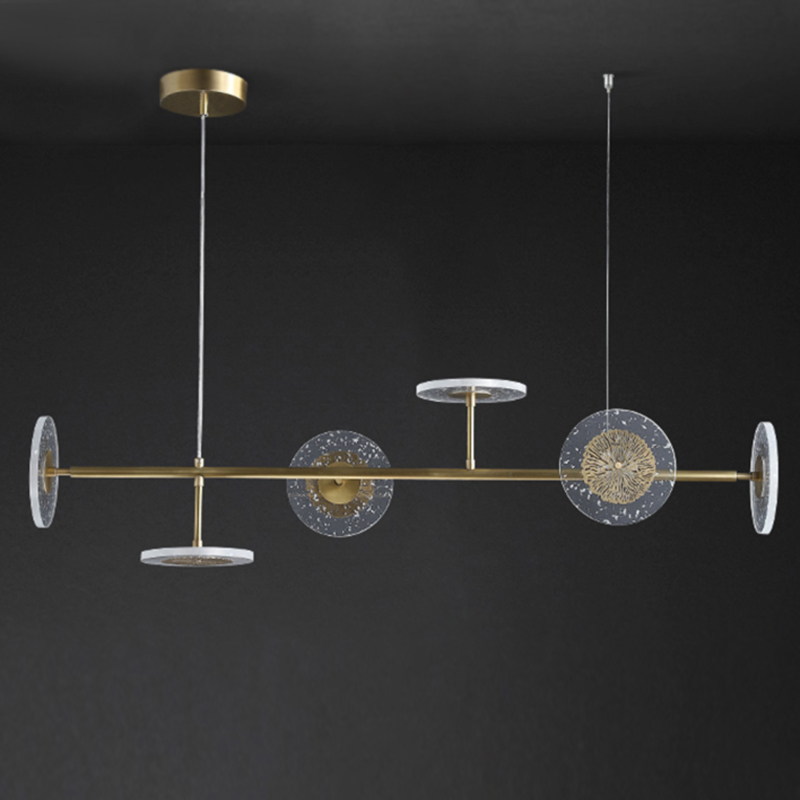 Люстра Discs Flowers Chandelier Латунь Прозрачный в Кирове | Loft Concept 