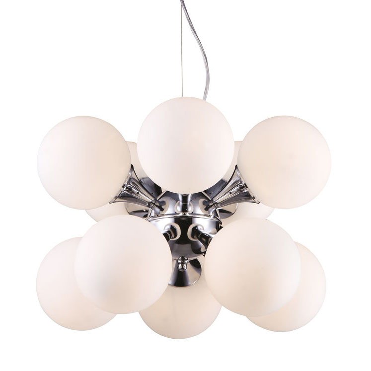 Люстры MOONDROP Pendant Lamp Хром Белый Люстры MOONDROP Pendant Lamp Хром Белый в Кирове | Loft Concept