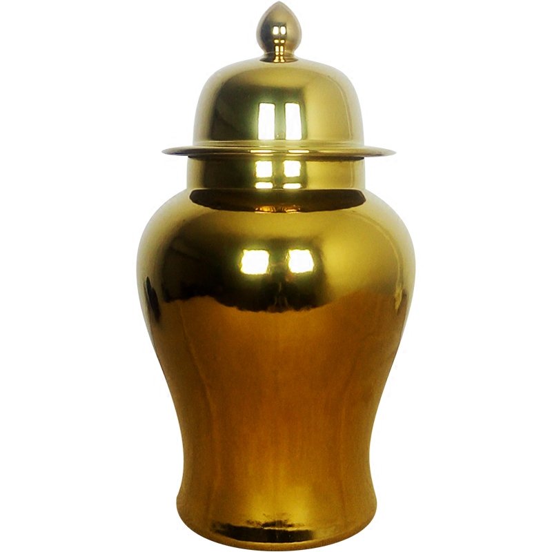 Ваза Gold Ceramic Chinese Jars with Lids Золотой Ваза Gold Ceramic Chinese Jars with Lids Золотой в Кирове | Loft Concept