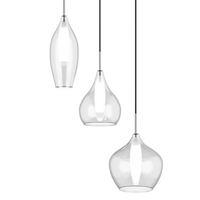 Люстра Candiano Transparent Triple Прозрачный Хром Люстра Candiano Transparent Triple Прозрачный Хром в Кирове | Loft Concept