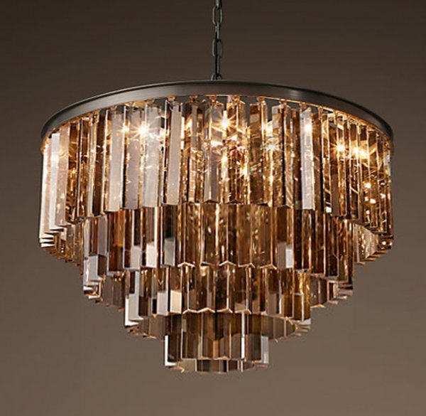Люстра RH 1920s Odeon Smoke Glass Fringe Chandelier -60 Черный Люстра RH 1920s Odeon Smoke Glass Fringe Chandelier -60 Черный в Кирове | Loft Concept