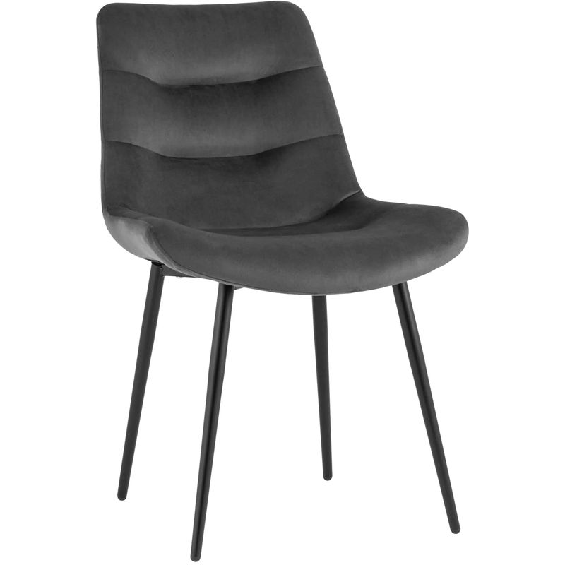 Стул Austin Chair Серый Велюр Серый Черный Стул Austin Chair Серый Велюр Серый Черный в Кирове | Loft Concept