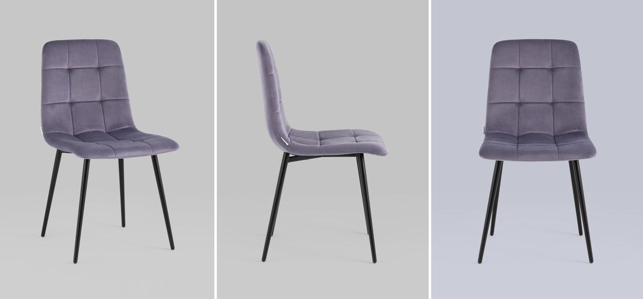 Стул NANCY Chair Пыльно-Сиреневый Велюр - фото