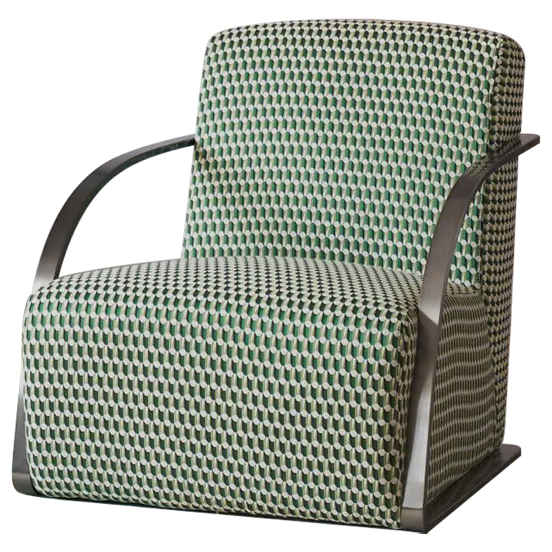 Кресло Esme Green Pattern Armchair Зеленый Темный хром в Кирове | Loft Concept 