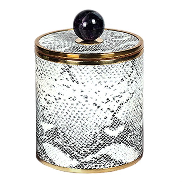 Шкатулка SNAKE CYLINDRE BOX Серый Шкатулка SNAKE CYLINDRE BOX Серый в Кирове | Loft Concept