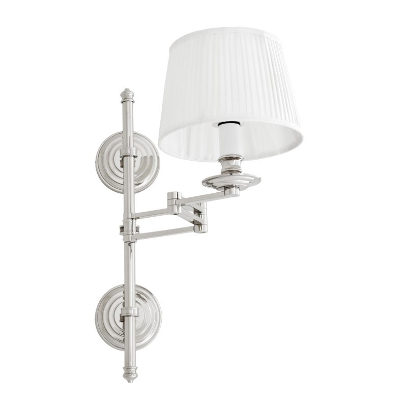 Бра Wall Lamp Favonius Nickel Никель Белый Бра Wall Lamp Favonius Nickel Никель Белый в Кирове | Loft Concept