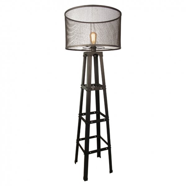 Торшер Radial Cage Floor Lamp Черный Торшер Radial Cage Floor Lamp Черный в Кирове | Loft Concept