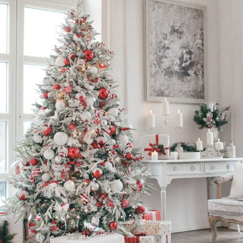 Дизайнерская Елка с Новогодним Декором Снежные Ягоды Christmas tree Snow Berries Красный Белый Зеленый Дизайнерская Елка с Новогодним Декором Снежные Ягоды Christmas tree Snow Berries Красный Белый Зеленый в Кирове | Loft Concept