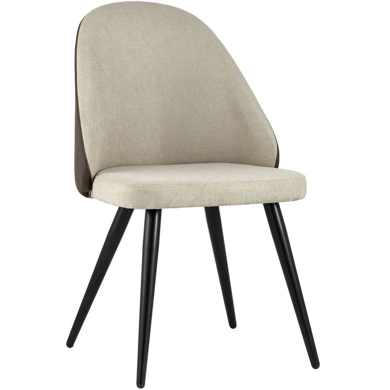 Стул Miruna Fabric and Leather Chair Бежевый Коричневый Черный Стул Miruna Fabric and Leather Chair Бежевый Коричневый Черный в Кирове | Loft Concept