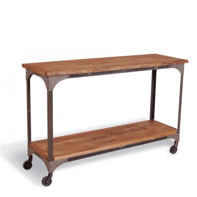 Консоль стол Industrial Metal Rust Console Table on Wheels Консоль стол Industrial Metal Rust Console Table on Wheels в Кирове | Loft Concept
