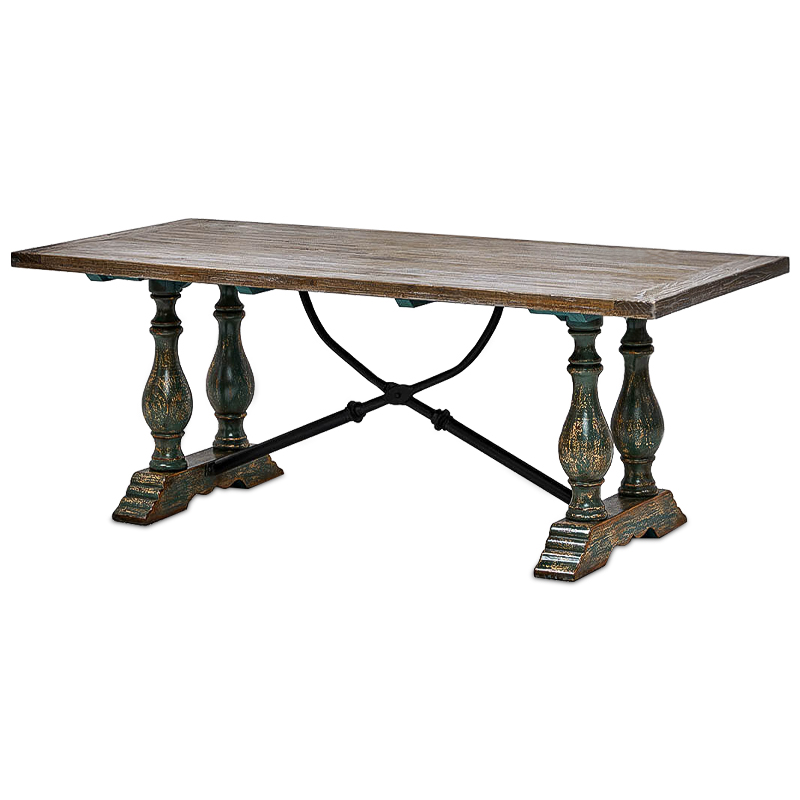 Обеденный стол Stenio Table Коричневый винтаж Черный Изумрудный Обеденный стол Stenio Table Коричневый винтаж Черный Изумрудный в Кирове | Loft Concept