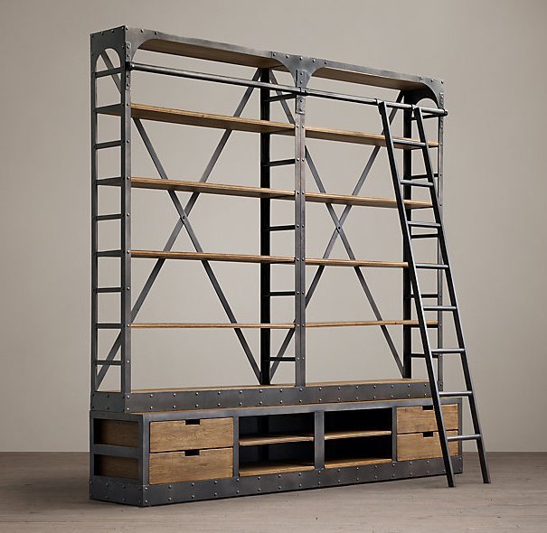 Стеллаж Industrial Iron Белый дуб Стеллаж Industrial Iron Белый дуб в Кирове | Loft Concept