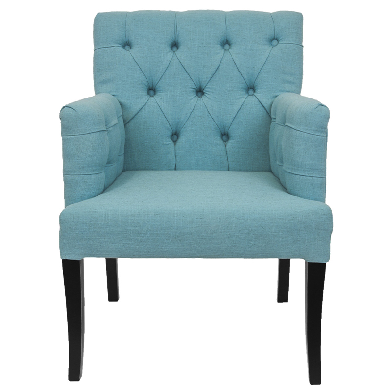 Кресло Addison Chic Armchair blue flax Бирюзовый Черный Кресло Addison Chic Armchair blue flax Бирюзовый Черный в Кирове | Loft Concept