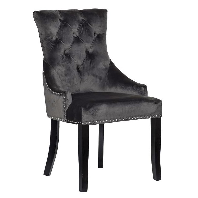 Стул Cozy Gray Chair Серый Хром Черный Стул Cozy Gray Chair Серый Хром Черный в Кирове | Loft Concept
