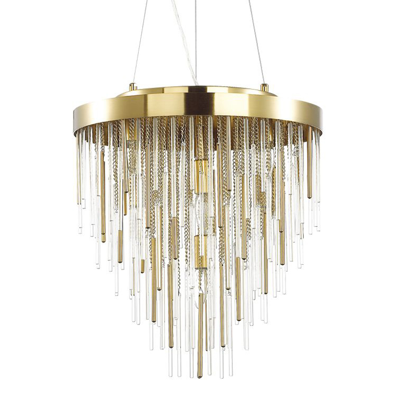 Люстра Luxury Gold & Glass Stripes Золотой Люстра Luxury Gold & Glass Stripes Золотой в Кирове | Loft Concept