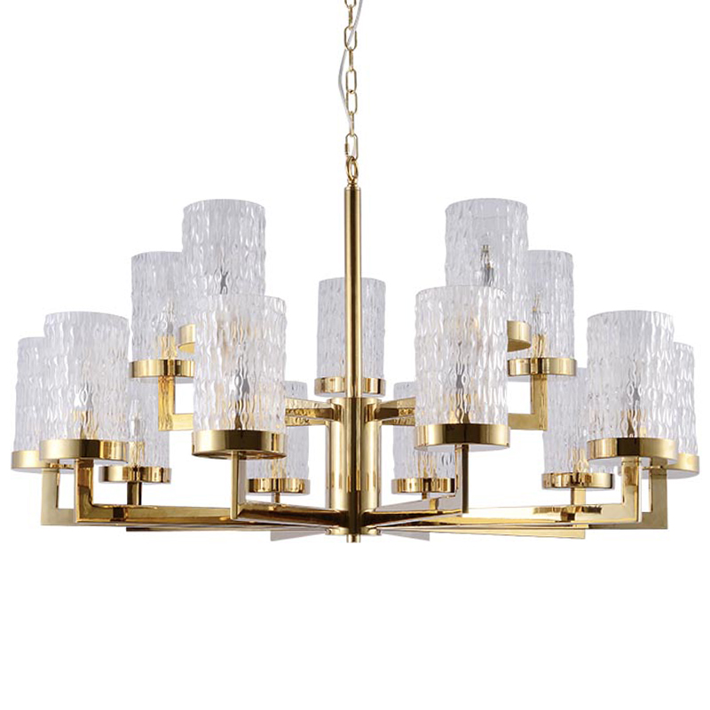 Люстра Estebe Glass Gold Chandelier 14 Золотой Прозрачный Люстра Estebe Glass Gold Chandelier 14 Золотой Прозрачный в Кирове | Loft Concept