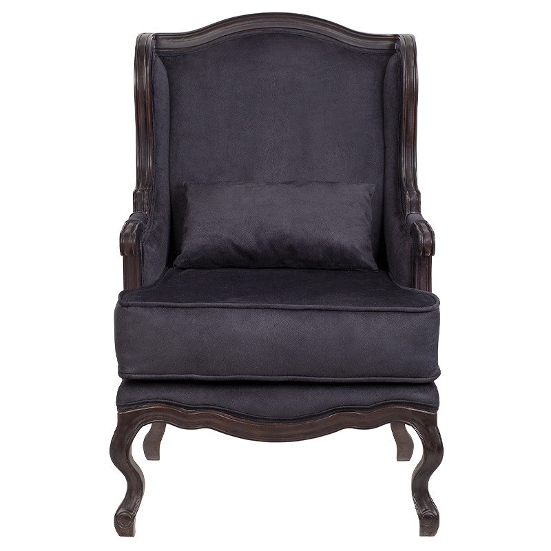 Кресло George Grand Armchair black velour Черный Коричневый Кресло George Grand Armchair black velour Черный Коричневый в Кирове | Loft Concept