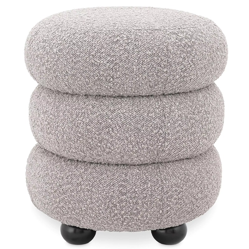 Пуф Eichholtz Stool Tulum Grey Светло-серый Черный Пуф Eichholtz Stool Tulum Grey Светло-серый Черный в Кирове | Loft Concept