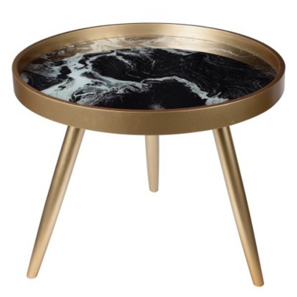 Coffee Table Salver Marble Золотой Черный Coffee Table Salver Marble Золотой Черный в Кирове | Loft Concept