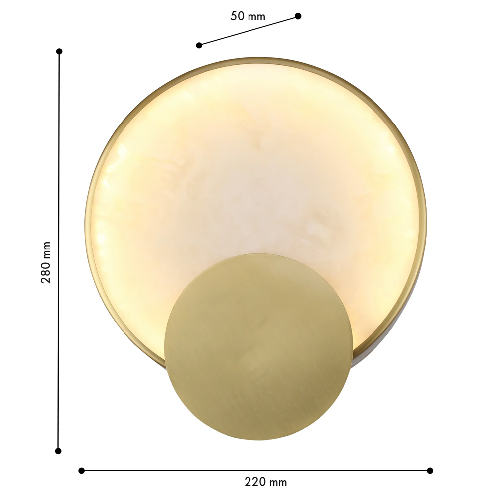 Бра в форме диска из бежевого алебастра Cryptocrystalline Stone в Кирове