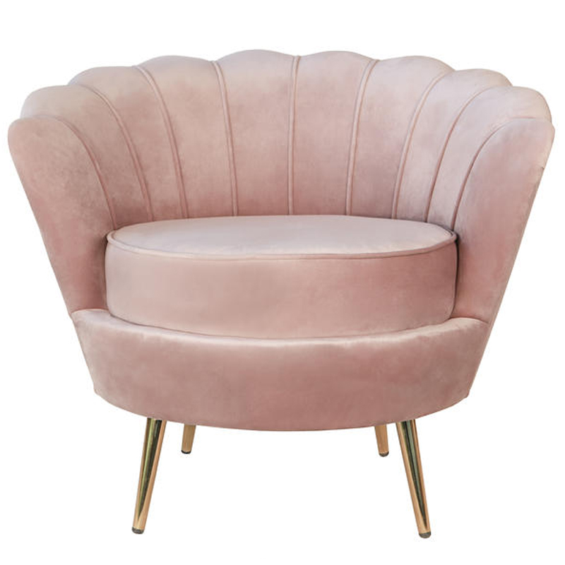 Кресло Розовый велюр Trapezium Pink velvet Розовый пастельный Кресло Розовый велюр Trapezium Pink velvet Розовый пастельный в Кирове | Loft Concept