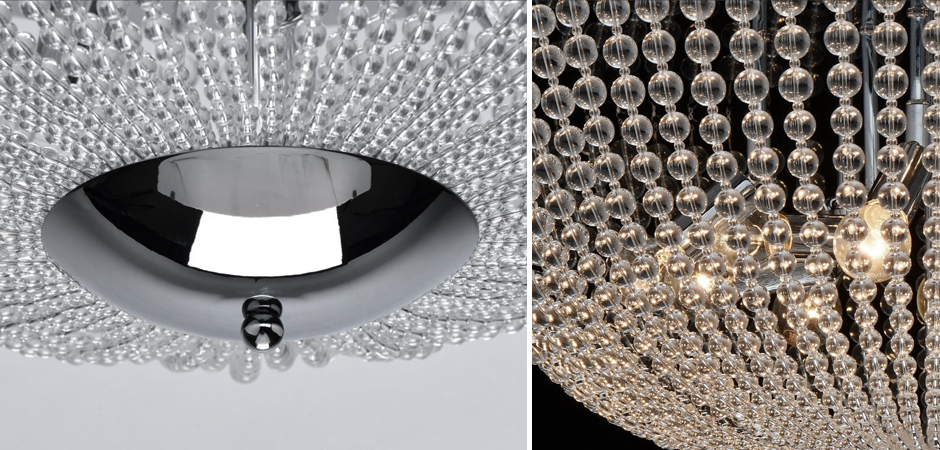 Потолочный светильник Virginia Clear Beads ceiling Chrome L Потолочный светильник Virginia Clear Beads ceiling Chrome L - Loft-Concept в Кирове