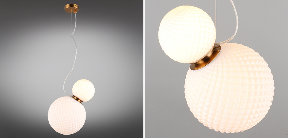 Подвесной светильник Perforated Bubbles с белым плафоном Подвесной светильник Perforated Bubbles с белым плафоном - Loft-Concept в Кирове