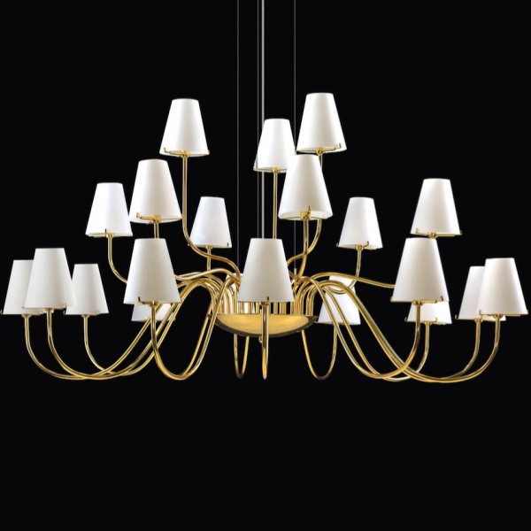 Люстра Imperial Chandelier 21 Глянцевое золото Белый Люстра Imperial Chandelier 21 Глянцевое золото Белый в Кирове | Loft Concept