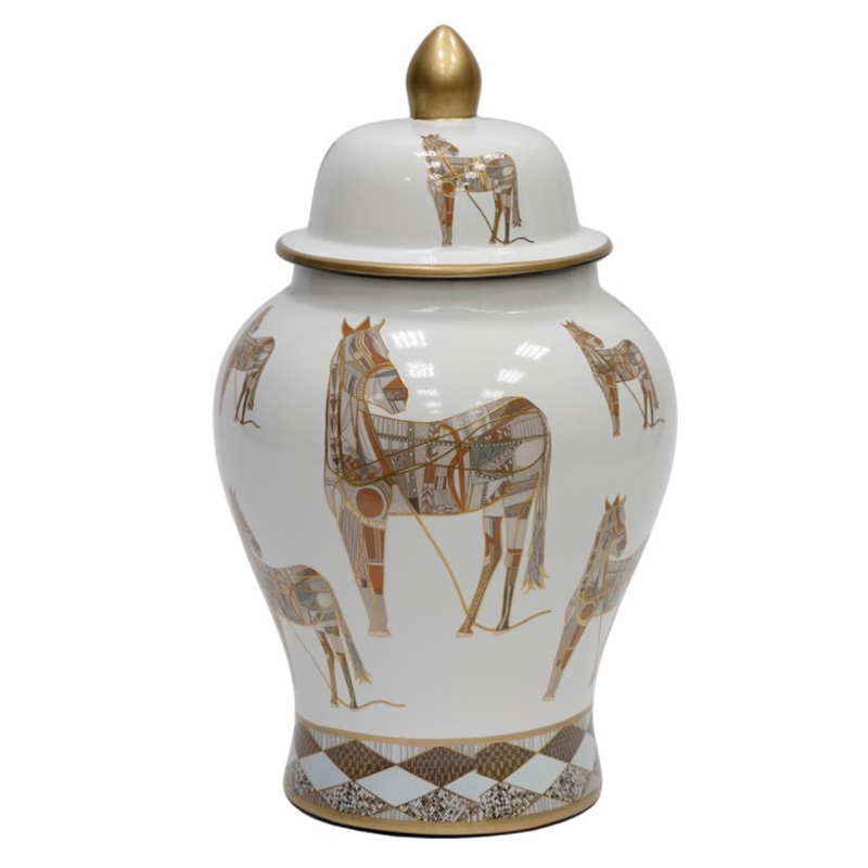 Ваза Horses Vase Белый Бежевый Коричневый Ваза Horses Vase Белый Бежевый Коричневый в Кирове | Loft Concept