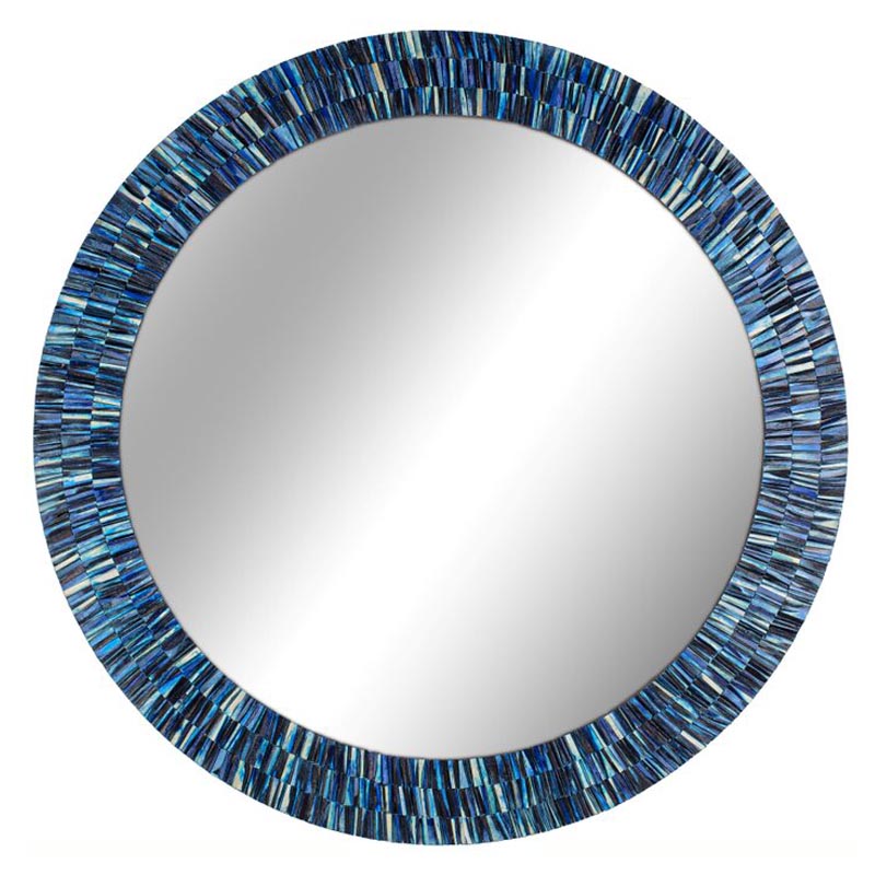 Зеркало Bone Inlay Round Mirror Синий Зеркало Bone Inlay Round Mirror Синий в Кирове | Loft Concept