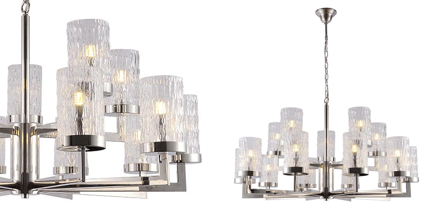 Люстра Estebe Glass Nickel Chandelier 14 - фото