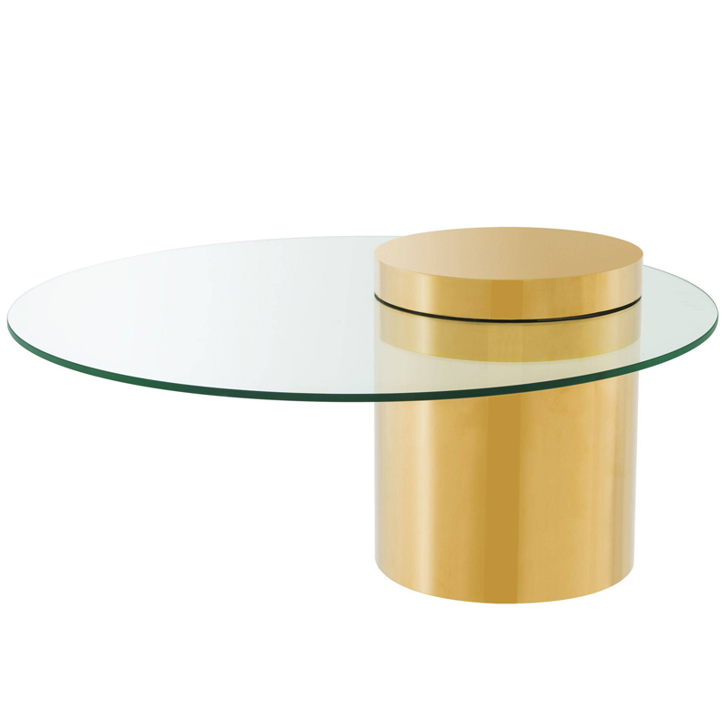 Кофейный стол Eichholtz Coffee Table Equilibre Глянцевое золото Прозрачный в Кирове | Loft Concept 