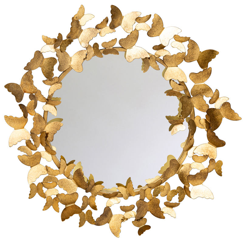 Зеркало Butterflies Circle Gold Mirror Зеркало Butterflies Circle Gold Mirror в Кирове | Loft Concept