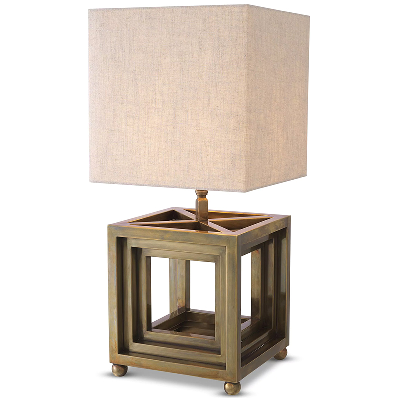 Настольная лампа Eichholtz Table Lamp Bellagio Brass Винтажная латунь Бежево-серый Настольная лампа Eichholtz Table Lamp Bellagio Brass Винтажная латунь Бежево-серый в Кирове | Loft Concept