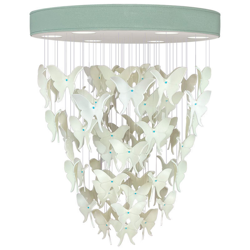 Люстра Белые Бабочки Светло-Зеленая база Night Butterflies Chandelier Зеленый Белый Люстра Белые Бабочки Светло-Зеленая база Night Butterflies Chandelier Зеленый Белый в Кирове | Loft Concept