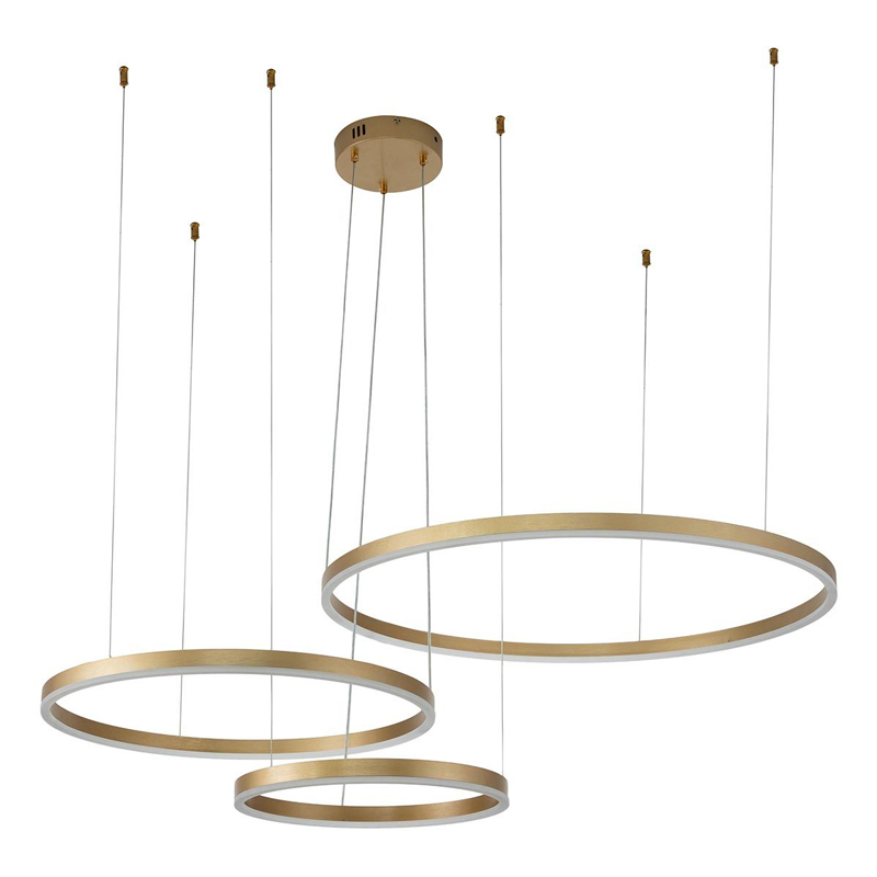 Подвесной светильник Neo Circles Triple Gold Золотой Подвесной светильник Neo Circles Triple Gold Золотой в Кирове | Loft Concept