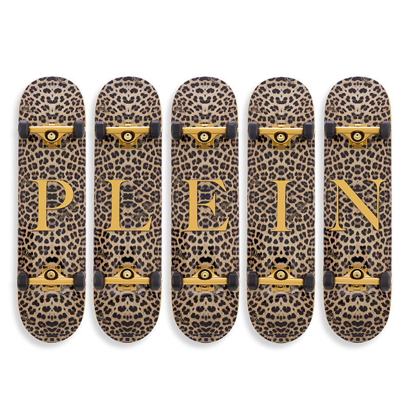 Арт-объект на стену Philipp Plein Skateboard Leopard PLEIN Бежевый Коричневый Черный Золотой Арт-объект на стену Philipp Plein Skateboard Leopard PLEIN Бежевый Коричневый Черный Золотой в Кирове | Loft Concept